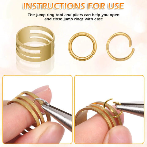 Using Dope Jewelry Making Kit With 1260 Jump Rings And Lobster Clasps for opening rings with ring tool and pliers