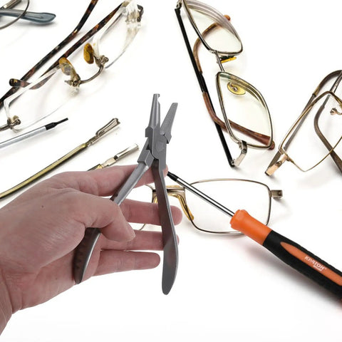 Stainless Steel Eyeglass Repair Kit With Nose Pad Pliers And Screwdriver For Quick Glasses Fixes, versatile and compact
