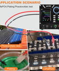 Dope High Voltage DC Power Supply 0 To 400 Volts And 0 To 1 Amp Bench Lab Regulated Power Source With Memory M1 M2 M3 M4, used for various tests, connected to a solar panel and battery array.