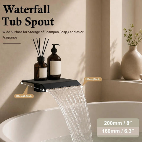 Badass Matte Black 8 Inch Rainfall Shower Combo With Handheld Wand And Tub Spout Diverter Heavy Duty Brass Valve Complete Setup For Killer Bathroom Upgrades