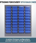 Heavy Duty 40 Drawer Parts Cabinet With ABS Drawers And Metal Frame, Nut And Bolt Organizer for garage and workshop