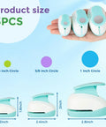 Three Circle Paper Punch Set With Sizes One Inch Five Eighths Inch And Three Eighths Inch for DIY projects, scrapbooking, crafting
