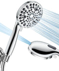 High Pressure Shower Head With 10 Modes Handheld Spray For Deep Clean Power Wash Tub Tile And Pets 4.7 Inch Rain Shower Head