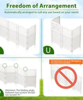 Outdoor Privacy Fence Kit With Four Lattice Panels For Yard And Patio shown in adjustable configurations, off white resin screen.