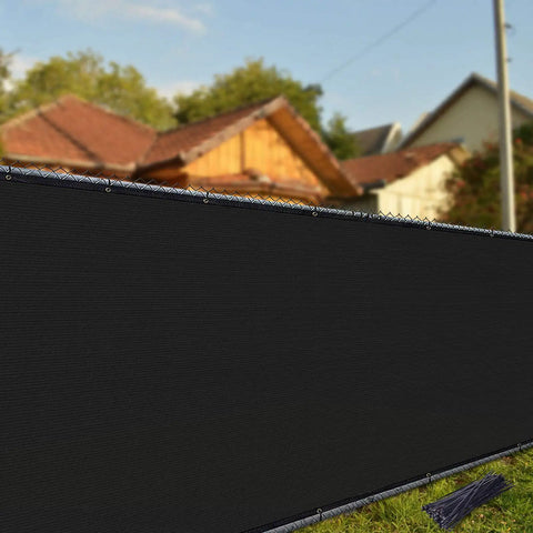 Privacy Fence Screen 4 By 50 Feet Heavy Duty Knitted Net With Reinforced Bindings Brass Grommets And Cable Ties Black Outdoor Garden Windscreen Shade Net Barrier For Backyard Fences