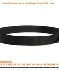 No Metal Buckle Nylon Belt One And Three Eighths Inch Wide No Scratch Hook And Loop Closure TSA Approved, black, coiled view