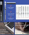 Image displaying the Programmable PD DC Soldering Iron Kit Mini Portable Station with B2 Tips Set including OLED, and connection options.