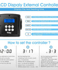No Sweat Automatic Pond Fish Feeder With LCD Control And Spacious 5.5L Capacity Runs On DC 12V display controller with settings.