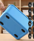12 Piece Heavy Duty Caster Ball Wheels Smooth Swivel Universal Replacement Casters For Furniture Drawers Cabinets Toolboxes And Luggage Slick Gliding Indoor Moving Kit on a blue storage container.
