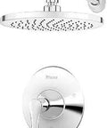 Rhen 1-Handle Shower Trim Kit Polished Chrome With All Brass Showerhead, Rainfall Spray, Wipe Clean Nozzles, Valve Not Included