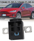 Precision Oem Fuse Cut Off Switch For Tesla Model S X And Model 3 Reliable Electrical Power Disconnect Replacement Built Solid Abs Metal Hassle Free Install Straight Swap Upgrade with Tesla Model X in background.