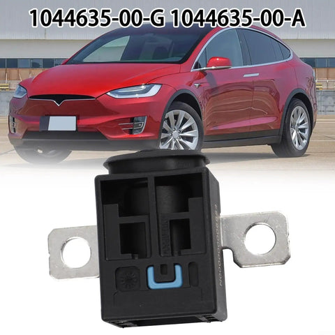 Precision Oem Fuse Cut Off Switch For Tesla Model S X And Model 3 Reliable Electrical Power Disconnect Replacement Built Solid Abs Metal Hassle Free Install Straight Swap Upgrade with Tesla Model X in background.