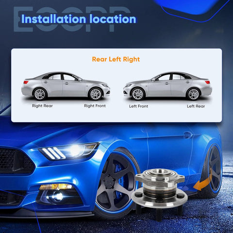Installation diagram for Rear Wheel Hub And Bearing Assembly 512369 Fits Dodge Charger 2009 2014 And Chrysler 300 2009 2014 AWD