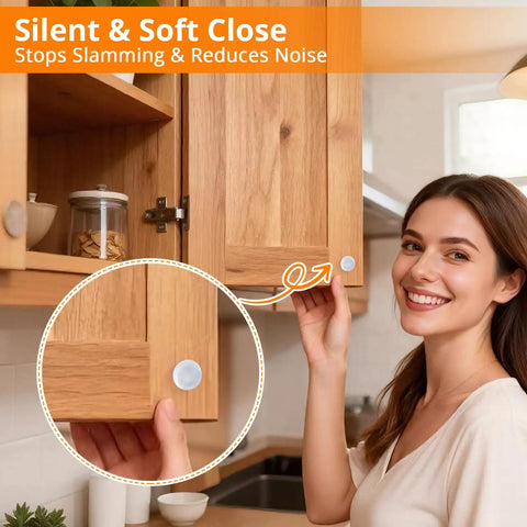 192 Pack Ultra Clear Silicone Cabinet Door Bumpers With Premium Self Adhesive Backing For Easy Peel And Stick Setup On Kitchen Drawers Soft Close Protectors That Silence The Clacks And Keep Every Drawer Sliding Smooth As Silk in kitchen cabinet setup.
