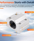 4 Pack SCS16UU Linear Bearing Blocks Precision Pillow Block for 16mm Shafts with linear ball bearings and aluminum housing.