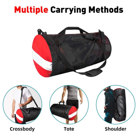 Ultra Large 30 Inch Mesh Dive Gear Bag For Scuba Snorkeling And Beach Trips Pro Grade Quick Dry Duffel with carrying options