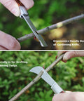 Using All In One Garden Grafting Tool Kit For Fruit Trees Pruning Scissors Set With Grafting Knife on branches