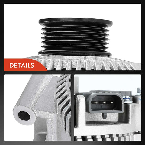 Close-up details of Alternator For Ford Ranger 2001-2005 V6 4.0L And Mazda B4000 2001-2007 V6 4.0L Replacement 95 Amp 12V