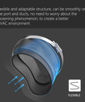 8 Inch Dust Collection Fittings Rubber Noise Reduction Clamp For 8 Inch PVC Pipe HVAC Inline Duct Fans And Carbon Filters Duct Reducer Easy Fit 8 To 6 Inch Duct Adapter Connector showing flexible structure and clamp feature