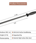 12 Inch Honing Steel Knife Sharpener Rod For Kitchen Knives And Scissors Hard As Steel With Gift Box Easy Grip Handle And Protective Guard