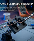 Multi Angle Adjustable Soldering Wire Holder Clamp with Dual Spring Clips Flexible Helping Hands for DIYers and Home Crafters Electronics Wiring Repairs and Welding Accessories holding wires during soldering