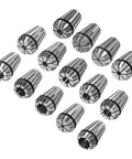 ER20 Spring Collet Set Fourteen Sizes with 0.008mm Clamping Precision 65Mn Steel