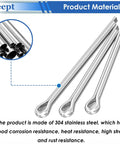 Front view of 120-piece cotter pins set, 304 stainless steel, for hitch pin locks on trucks and trailers.