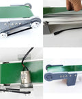 Compact Portable Automatic Belt Conveyor Table For Smooth Factory Lines With Anti Static Durable Pvc Moving Belt close-up details and components.