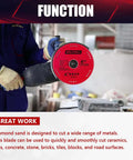 Worker using 3 Pack 4.5 Inch Diamond Cutting Off Wheels Set For Seven Eighths Inch Arbor on metal in workshop