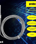 M8 Thread Type K Thermocouple With 30Mm Probe, 5m wire, precision temperature sensor for electronics, 0-400C range