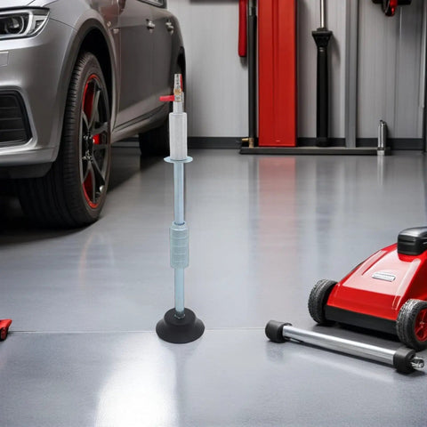 Air Pneumatic Car Dent Puller Kit With 120mm Suction Cup For Auto Body Sheet Metal Repair Easy To Use Hammer Style Dent Puller For Garage Pros And DIY Folks, shown upright in garage