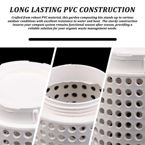 3 Pack In Ground Compost Bin For Outdoor Garden And Yard Four By Ten Inch PVC Composter Tumbler Eco Friendly Buried Design