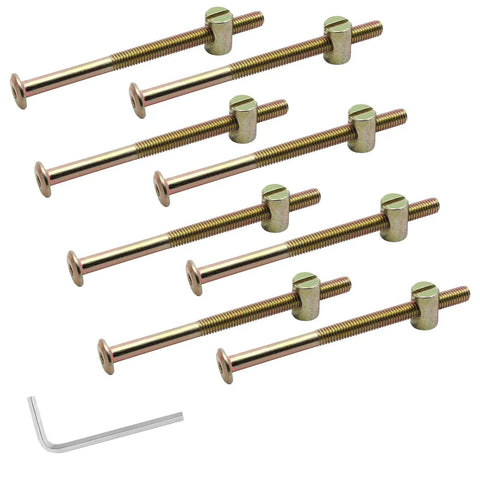 Crib Hardware Replacement Kit With M6x110 Hex Drive Socket Cap Screws And Barrel Nuts 8 Set Bolts And Nuts For Cribs And Baby Furniture