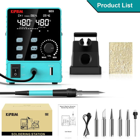 60W Smart Soldering Station With 110V Input Pro Grade Build Adjustable 392 To 896 F Digital Soldering Iron Station 5 Tips
