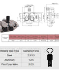 Four Roller MIG Wire Feeder Motor With Adjustable Speed 2-15 m/min, DC 24V 40W Wire Feed diagram and specifications