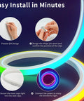 LED Neon Rope Light 9.8ft Flexible RGBIC Strip With Music Sync And DIY Design IP65 Waterproof Remote And App Control Multi Color Ambient Lighting For Living Room Bedroom And Game Room Wall Decor installation instructions