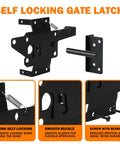 Heavy Duty Self Closing Gate Hinge And Latch Kit For Wooden Vinyl And PVC Fences Self Locking Hardware with adjustable hinge detail