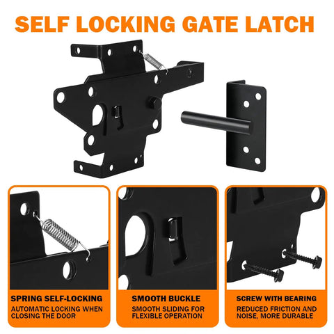 Heavy Duty Self Closing Gate Hinge And Latch Kit For Wooden Vinyl And PVC Fences Self Locking Hardware with adjustable hinge detail