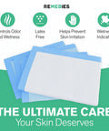 Ultra Absorbent Heavy Duty Disposable Adult Bed Pads 36X36 Inch Waterproof Incontinence Underpads with plush top showcasing blue and white pads.