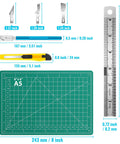 Exacto Knife Set With 2 Craft Knives And 40 Replacement Blades, Self Healing Cutting Mat, 6 Inch Ruler, product dimensions