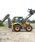 Towable Backhoe Loader With Front End Loader And Excavator Capabilities For Remote Job Sites Farm And Construction Environments