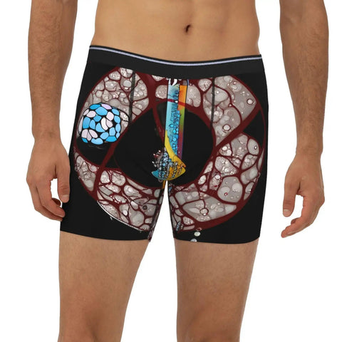 Printed Experimental Long Underwear For Men, Quick Dry Breathable Polyester And Spandex Blend, All Day Moisture Wicking Comfort