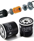 Exploded view of Two Pack 52114 Hydro Gear Transmission Filters For Riding Mowers Fits Toro showing components and labeling.