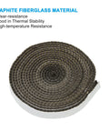 PATIKIL graphite fiberglass wood stove gasket coil, self-adhesive, 5/8 x 1/8 in cross-section, black, 118 in long