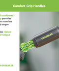 Comfort-grip handle of 6 In 1 Do It All Tool Screwdriver With Flat Tip Phillips Hex Square Recess And Slotted Bits, enhancing user comfort.