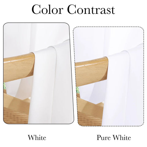 White Privacy Curtains Four Panels Light Filtering Rod Pocket Top Window Drapes 42 Inch Wide By 63 Inch Long color contrast comparison