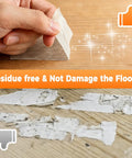 Demonstration of Heavy Duty Double Sided Carpet Tape 2 Inch By 30 Yards for rugs, leaving no residue on wood floors.