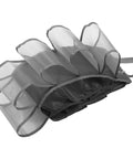 Heavy Duty Hanging Closet Organizer And Dual Purpose Door Panel Rack For Leggings Pants Towels And Sneakers With Secure Fabric Hooks, gray fabric with six mesh pockets.