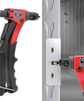 Heavy Duty Hand Rivet Nut Gun Set With Ergonomic Grip For M3, M4, M5, And M6 Inserts Includes Quick Release Screw For Easy Nut Separation And Durable Black And Red Finish Makes Fast Work Of Repair Projects hand tool installing inserts