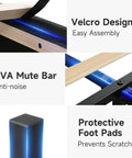 Prime Queen Platform Bed Frame Featuring Adjustable Wingback Headboard And Built In Type C Usb Charging Ports Legit Heavy Duty Wood Slats Support Smooth Assembly No Box Spring Needed Dark Gray Chill Vibe with Velcro design, EVA mute bar, and protective foot pads.